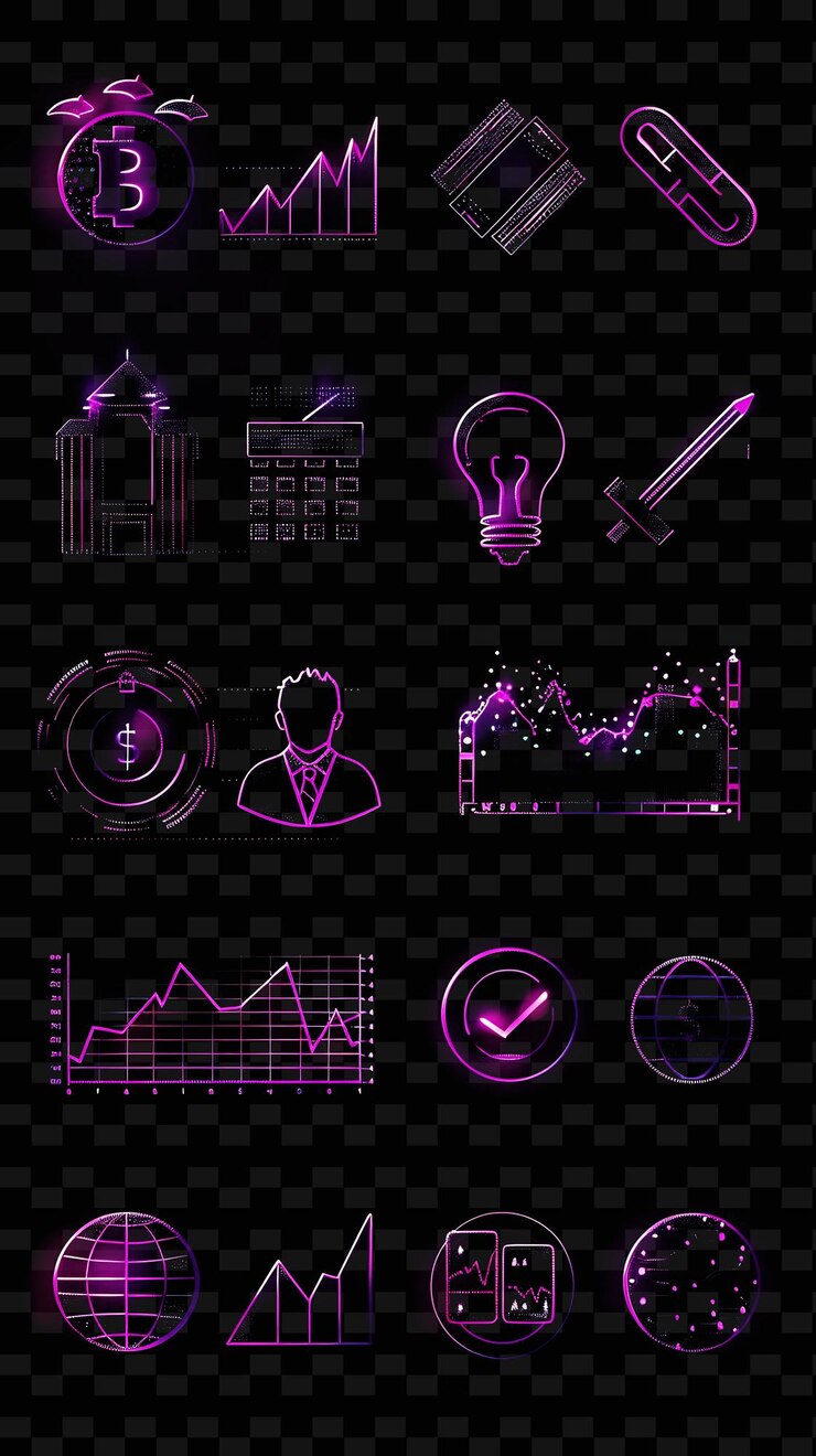 PSD set of icons with a man and a business card on the screen