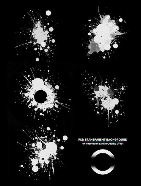 Set inkt splash spray vlekken blobs etiketten grunge splatters abstracte achtergrond grunge tekst verbod