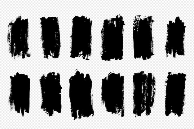 Set of isolated grunge brush