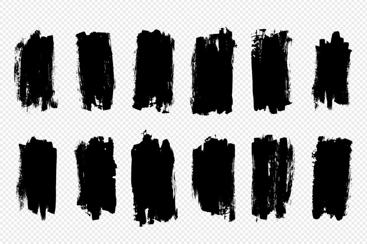 PSD set of isolated grunge brush