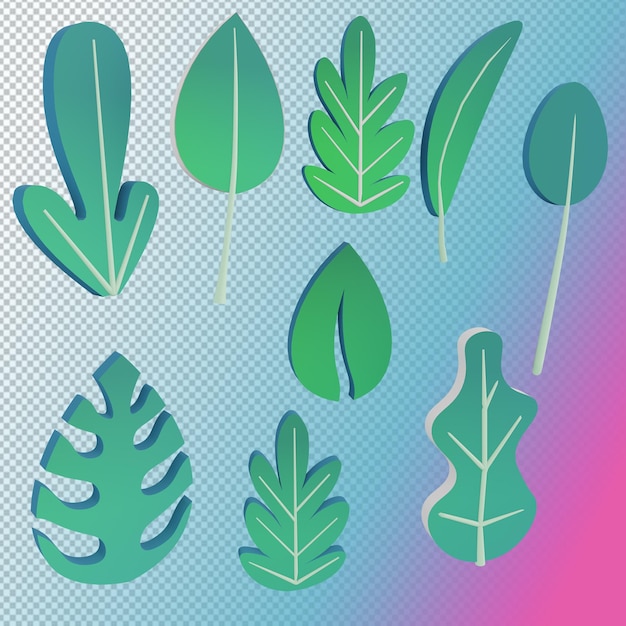 PSD a set of leaf icons