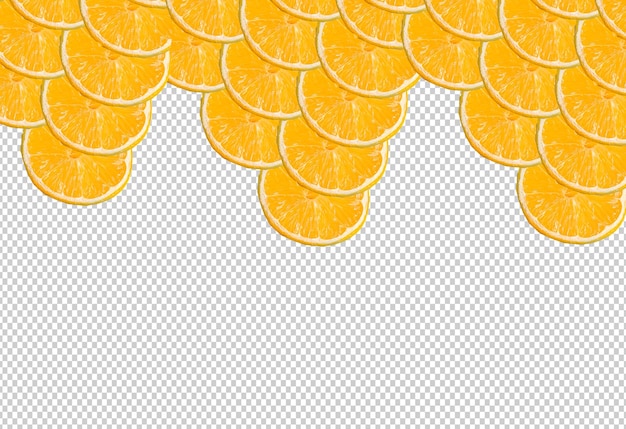 A set of lemons slices on a transparent background