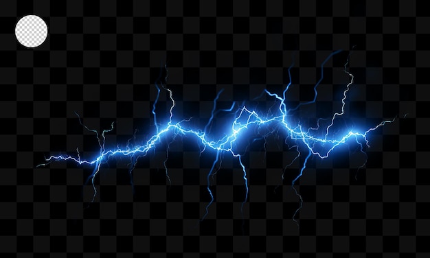 PSD a set of lightning bolts on a transparent background