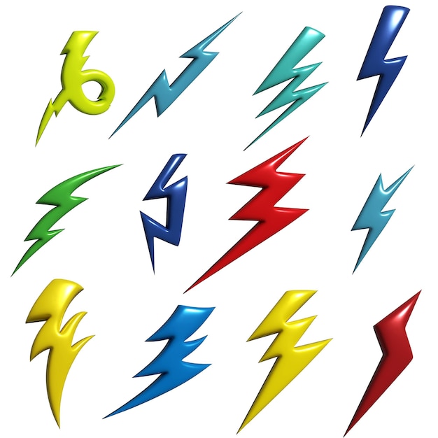 PSD a set of lightning bolts with the number 6 on them