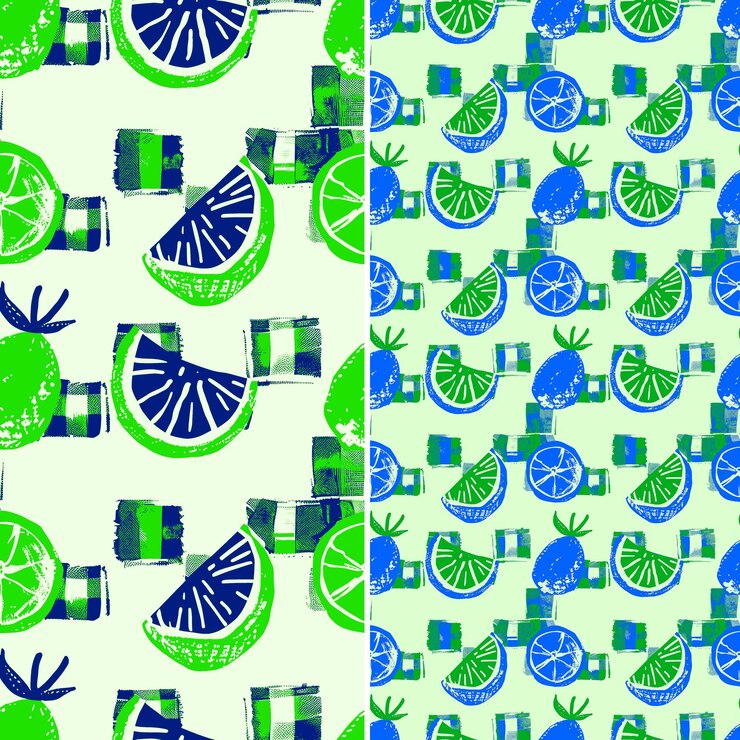 PSD a set of limes and lemons are displayed on a green background