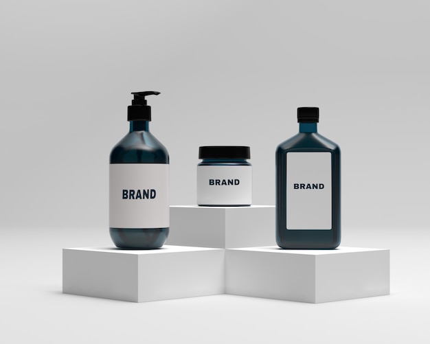 PSD set of lotion bottles mockups