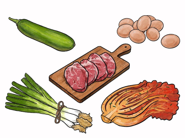 肉と野菜のキムチセット