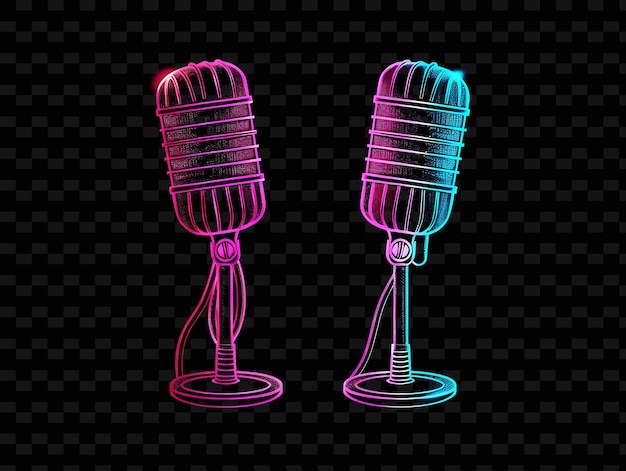 PSD set of microphones on a dark background