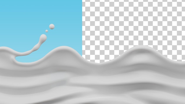 PSD a set of milk splashes with a blue sky background.