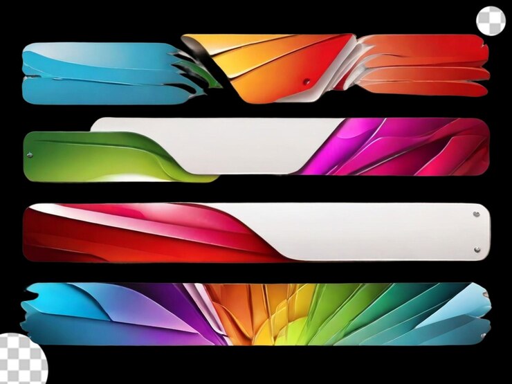 PSD set of mixed banners png transparent