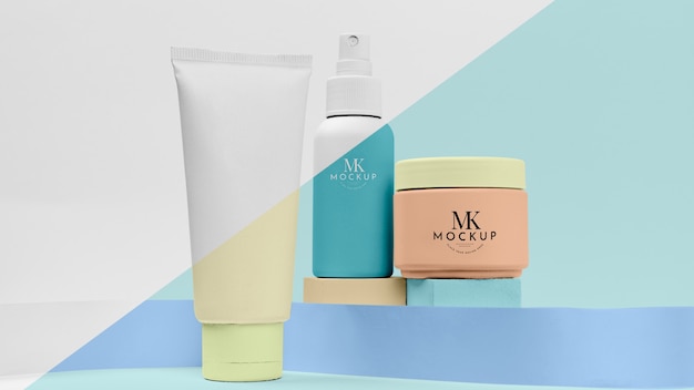 PSD set of mock-up cosmetic products