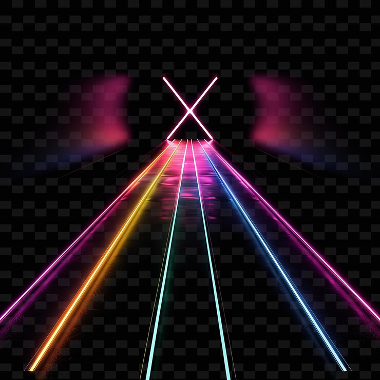 PSD a set of multicolored lights with a cross on the bottom