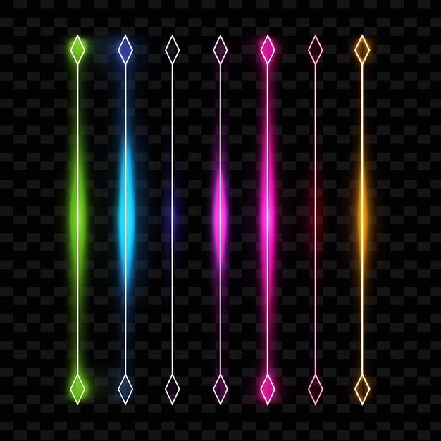 A set of neon lights on a black background