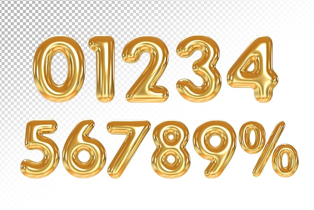 PSD set numbers gold luxury