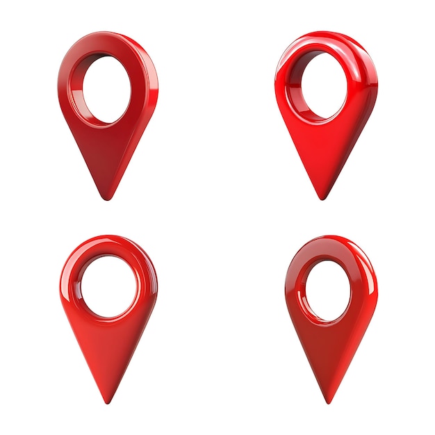 Set of 3d location vector icons for composing maps and regions