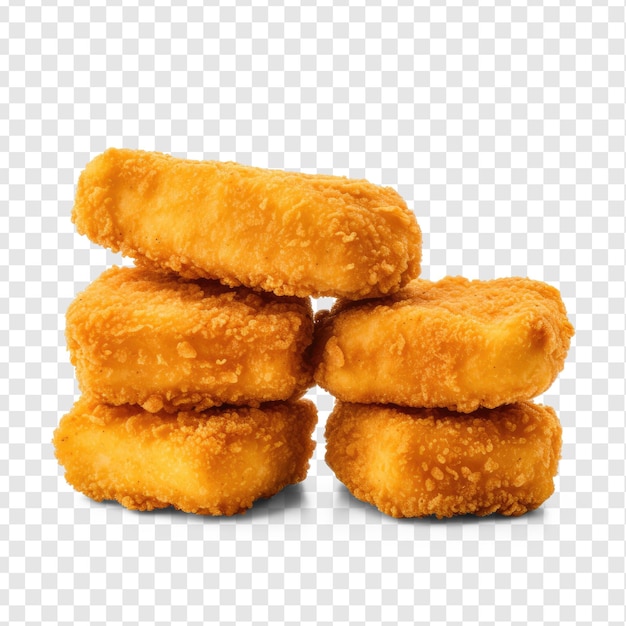 set of 5 nuggets with one nugget cut in half isolated on transparency background psd