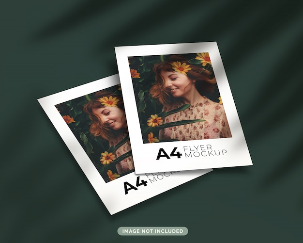 Set of A4 format flyer mockup floating with shadow