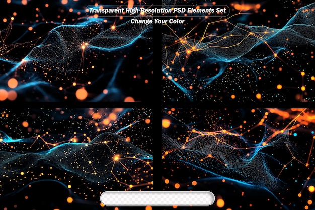 Set of Blockchain data fields Network line connect stream Concept