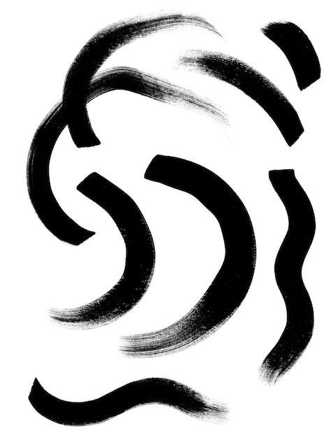 Set of brush strokes Brushwork brushstroke Collection of brush handdrawn graphic elements Water