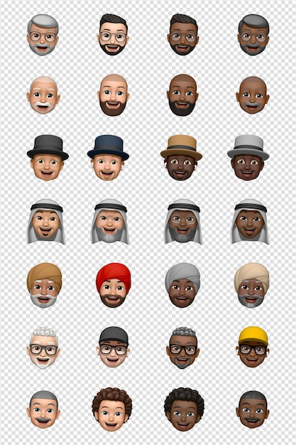 set of cartoon characters from the people profile pic set