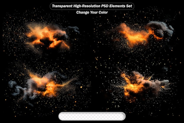 Set of Creative HighResolution PSD Elements with Explosive Colors