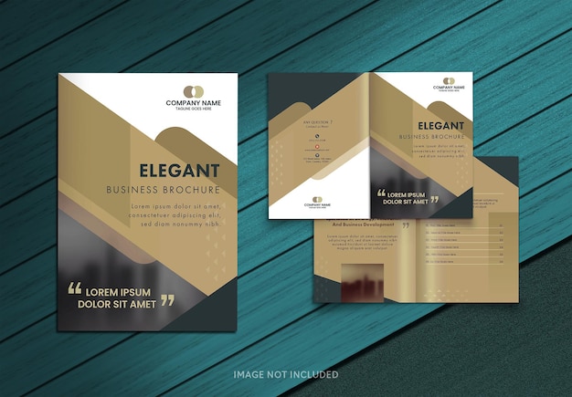 PSD Набор элегантных макетов шаблонов брошюр bi-fold для бизнес-концепции.