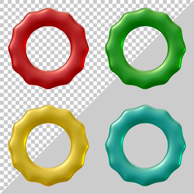 set of geometric frame shapes in 3d rendering for mockup concept