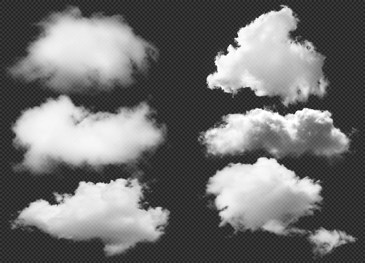 PSD set of realistic cloud element transparent cloud ultra realistic cloud 300dpi psd-bestand
