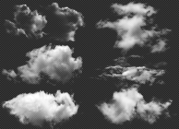set of realistic cloud element transparent cloud ultra realistic cloud 300dpi psd file