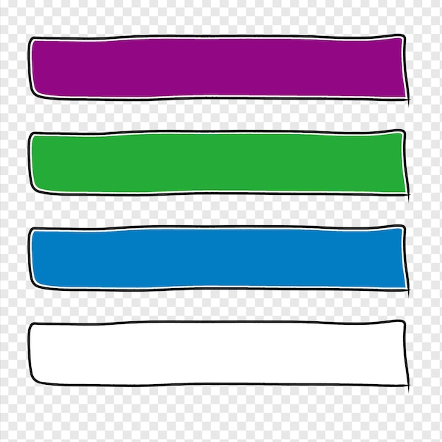 set of ribbons lower third colour design text background blank transparent