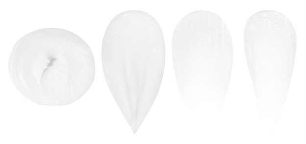PSD 白い背景の白いクリーム塗装のセット