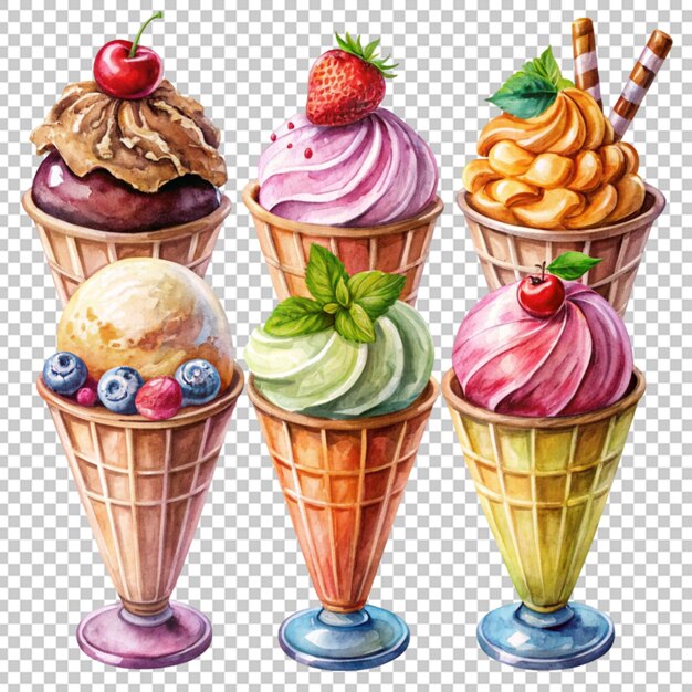 PSD set of painted ice cream