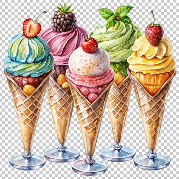 PSD set of painted ice cream