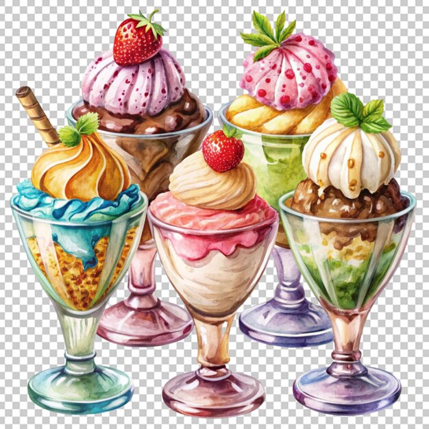 PSD set of painted ice cream