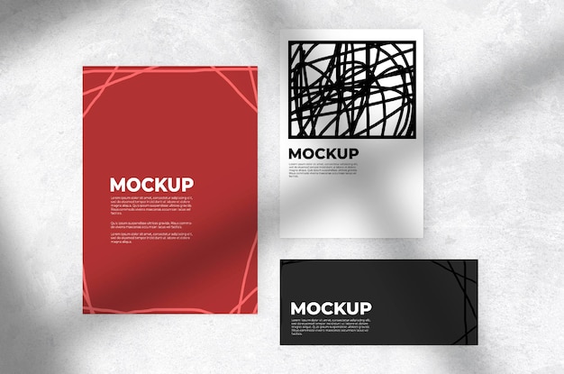 Set of paper sheets mockup