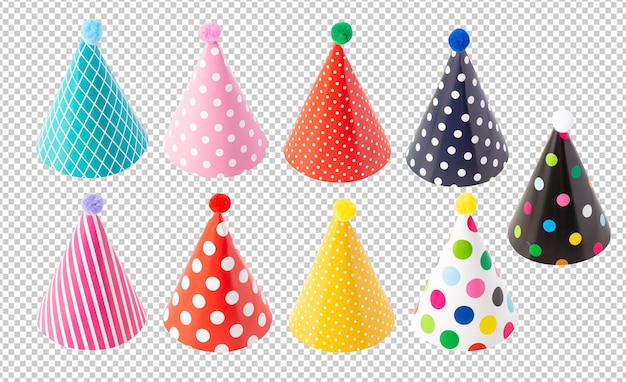 Set of Party hat cutout Psd file