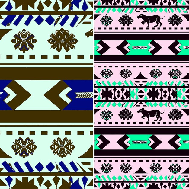 A set of patterns for a lion and a lion