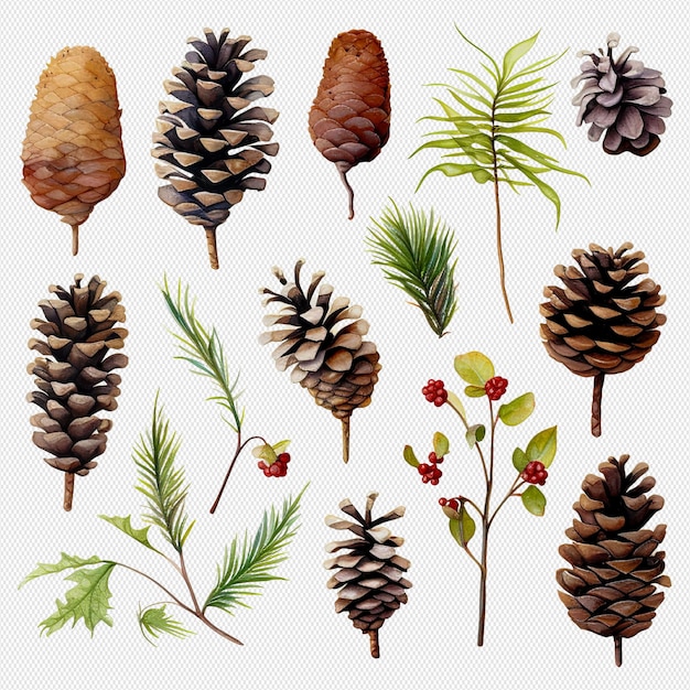 PSD set of pine cones