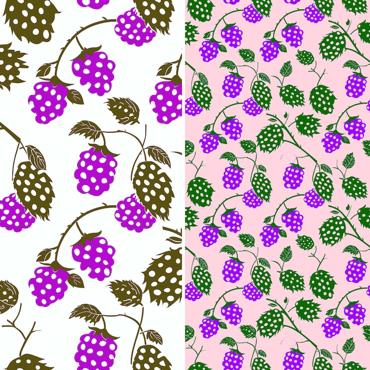 PSD a set of pink and purple plums with a pink background