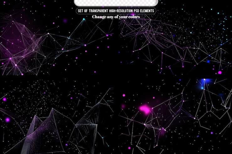 PSD set of plexus abstract game esport network business technology