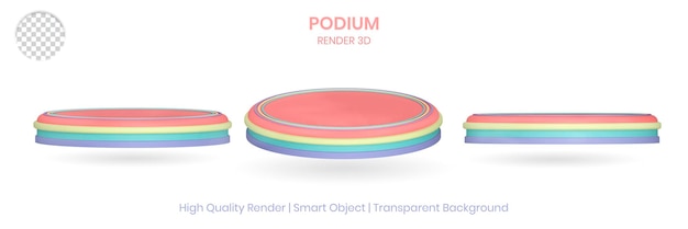 PSD impostare il rendering 3d del podio per lo stand del prodotto