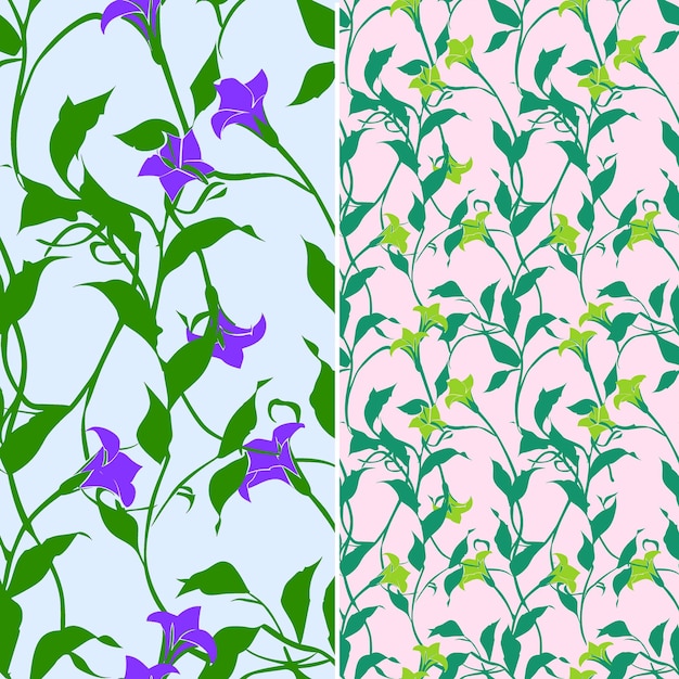 PSD a set of purple flowers with green leaves and purple leaves