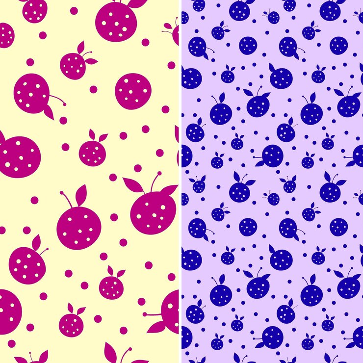 PSD a set of purple and pink cherries with purple spots and purple spots