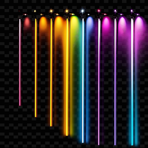 PSD a set of rainbow colored lights with a rainbow effect