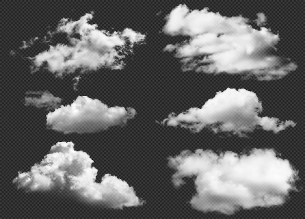 PSD set di realistic cloud element transparent cloud ultra realistic cloud file psd a 300dpi