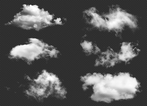 PSD set di realistic cloud element transparent cloud ultra realistic cloud file psd a 300dpi