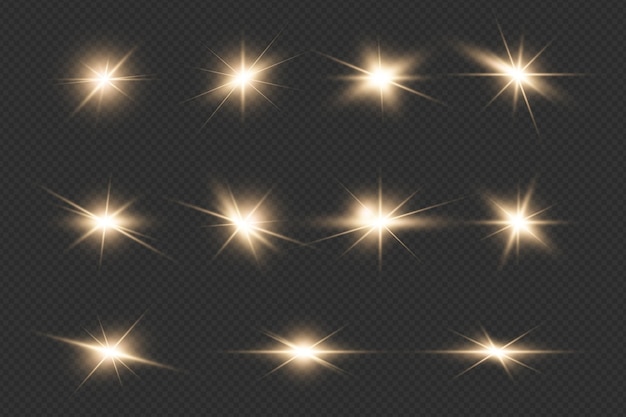 set of realistic lens flares