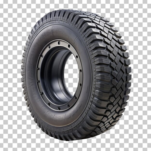 PSD set of realistic new car tires front and profile view isolated