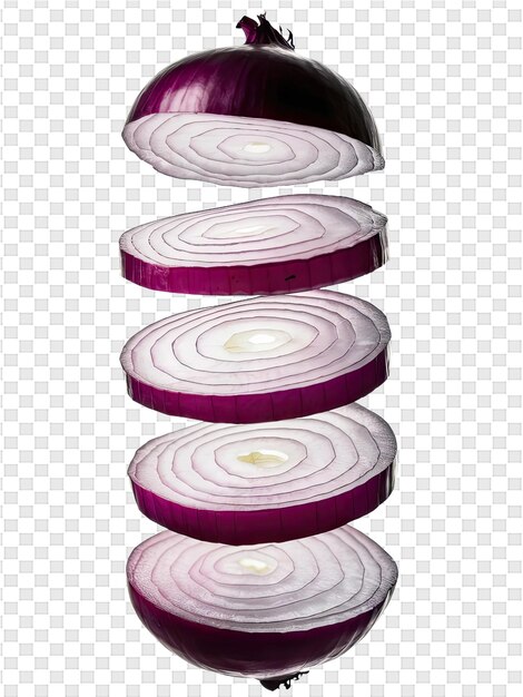 PSD a set of red onions with a black base and a white background