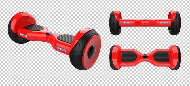 PSD set of red self balancing scooter